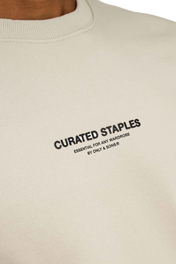 Only&Sons ONSCURATED REG CREW NECK Bej Erkek Sweatshirt