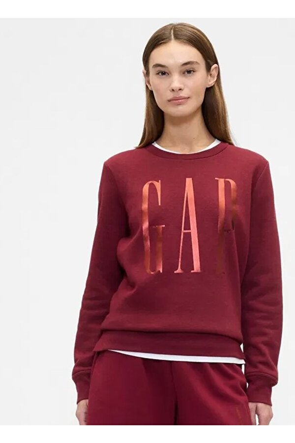 GAP Doorbuster Logo Sweatshirt 800444 Bisiklet Yaka Fleece Sweatshirt Kadın Sweatshirt