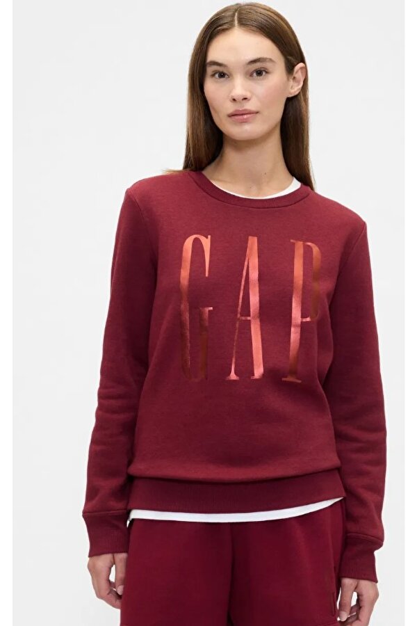 GAP Doorbuster Logo Sweatshirt 800444 Bisiklet Yaka Fleece Sweatshirt Kadın Sweatshirt
