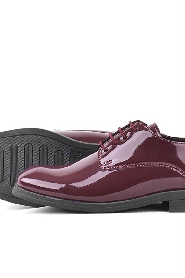 Rakerplus Bordo Rugan Bağcıklı Oxford Çocuk Okul Ayakkabısı