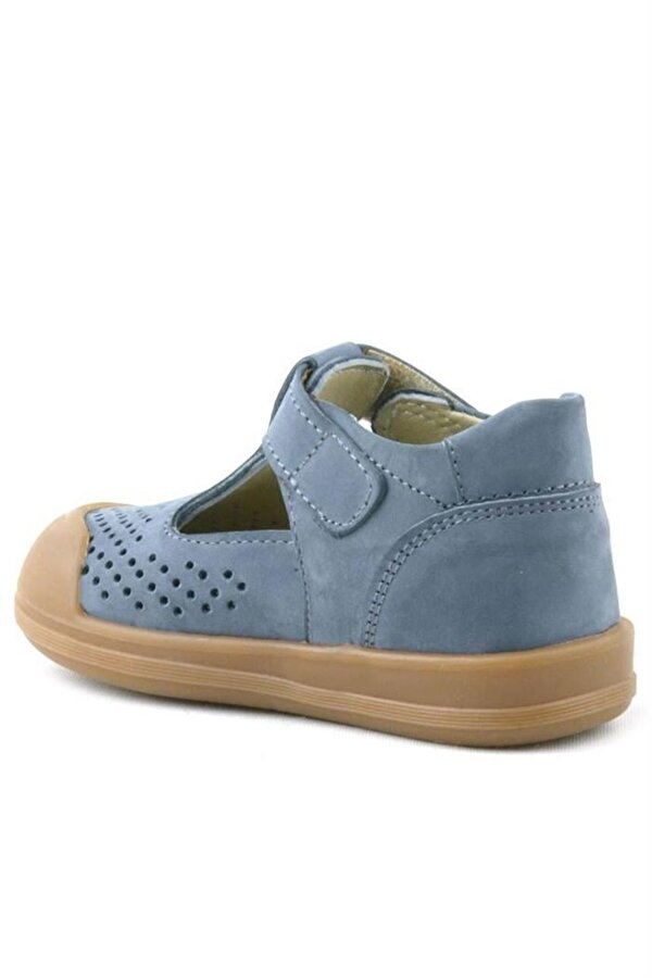 Rakerplus Shaun Hakiki Deri Gri Cırtlı Anatomik Bebek Sandalet