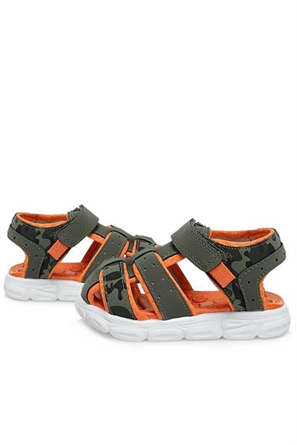 N Trend Haki Yeşil Turuncu Bebek Sandalet Ayakkabı