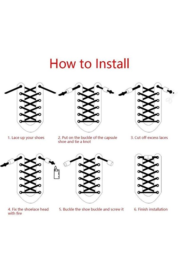 SRTfootcare Akıllı Vidalı Kilitli Elastik Outdoor Ayakkabı Bağcığı Yuvarlak 100cm (Siyah Nikel Vida) 1 Çift