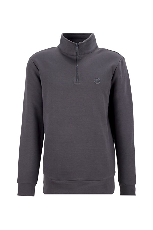 Fabrika Bato Yaka Düz Antrasit Erkek Sweatshırt FC4WM-SWT 2233.