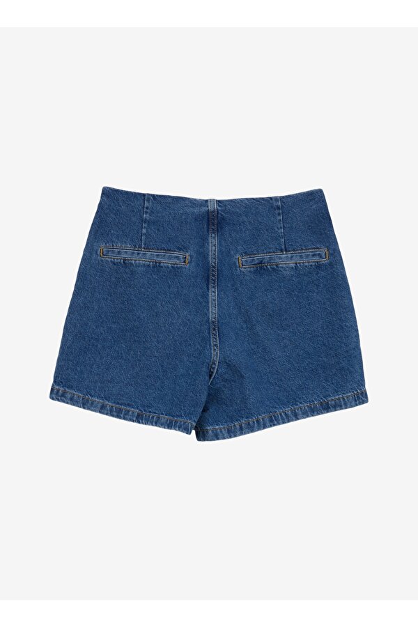 Fabrika Normal Bel Basic İndigo Kadın Denim Şort F5SL-SHT0335