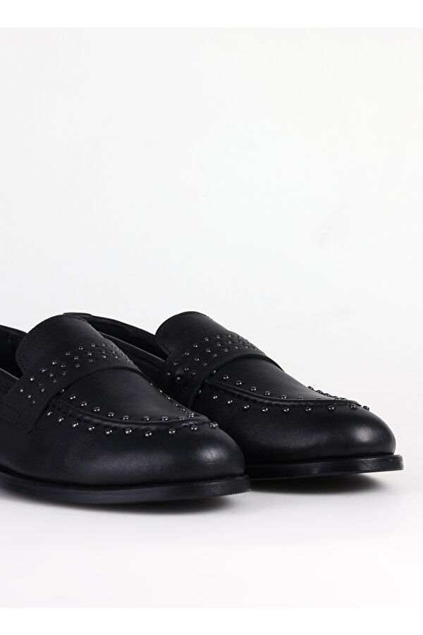 Fabrika Siyah Kadın Deri Loafer D-DOROTA