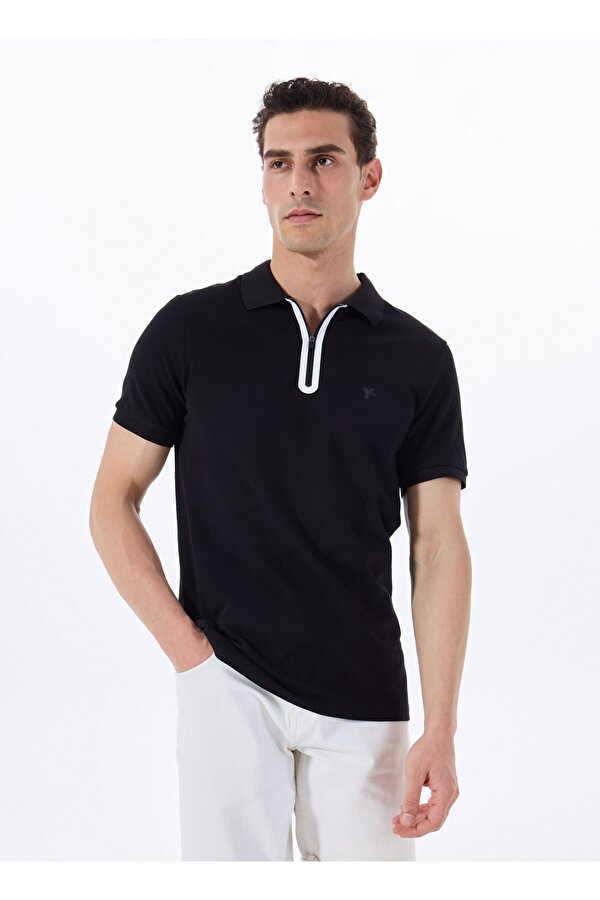 Fabrika Siyah Erkek Basic Polo T-Shirt F4SM-TST 0747