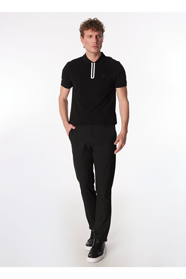 Fabrika Siyah Erkek Basic Polo T-Shirt F4SM-TST 0747