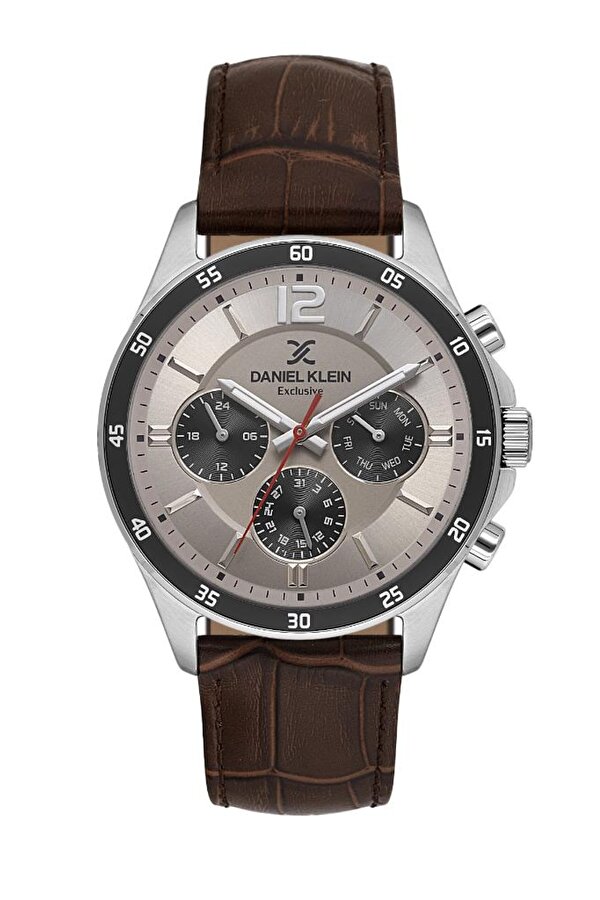 Daniel Klein DK.1.13973-5 Exclusive Tüm Fonksitonları Aktif 3 ATM Suya Dayanıklı Deri Kordonlu Kahverengi Erkek Kol Saati