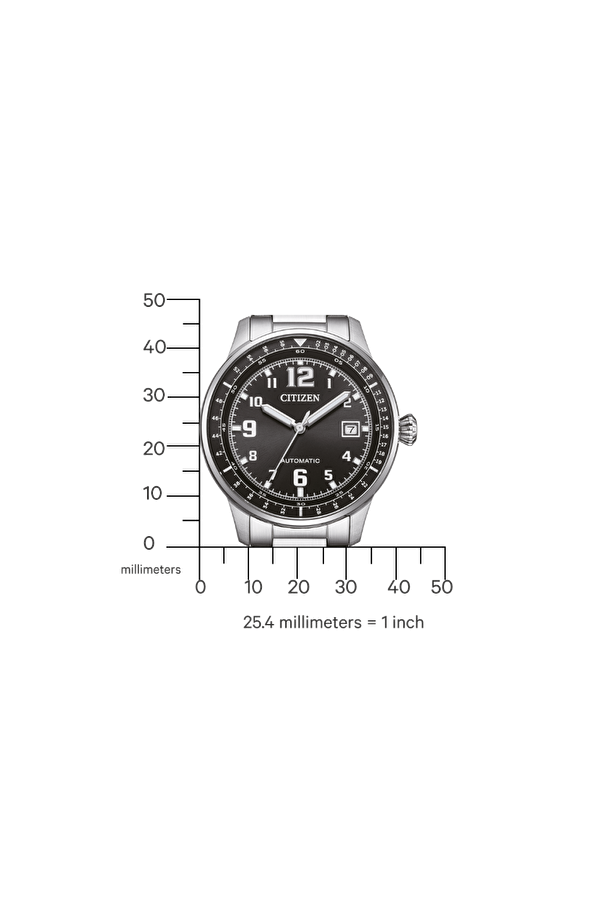 Citizen NJ0190-51E Otomatik Mekanizma Kristal Camlı Çelik Kordon Çelik Kasa 10 ATM Suya Dayanıklı Metalik Renk Erkek Kol Saati