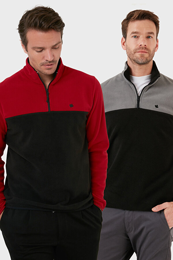 Buratti Erkek Polar 5906016S2 Bordo-Gri Siyah