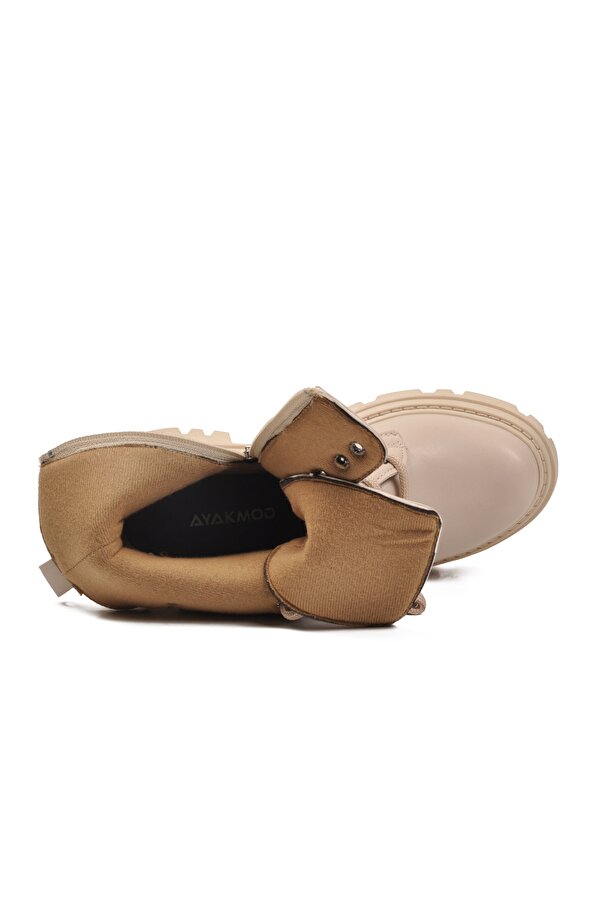 A Spor Aspor Bej Bağcıklı Fermuarlı Kadın Worker Bot