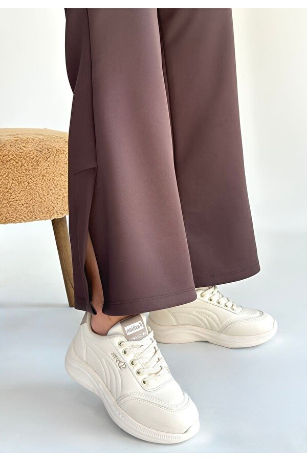 Pabucmarketi Bej Bağcıklı Kadın Spor Ayakkabı