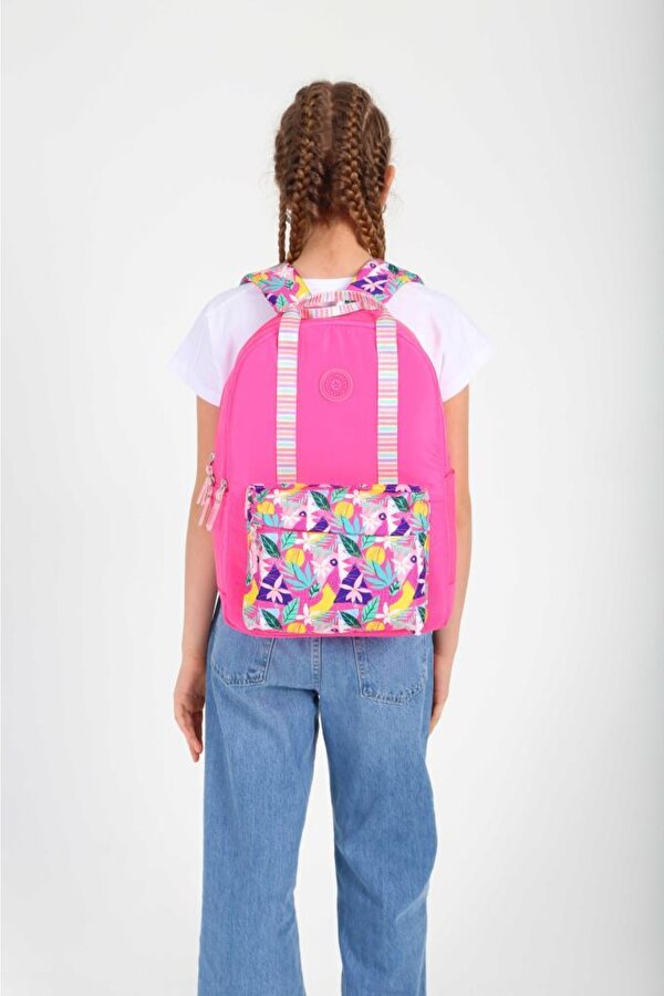 Double Stripe Sırt Çantası Pink K1762