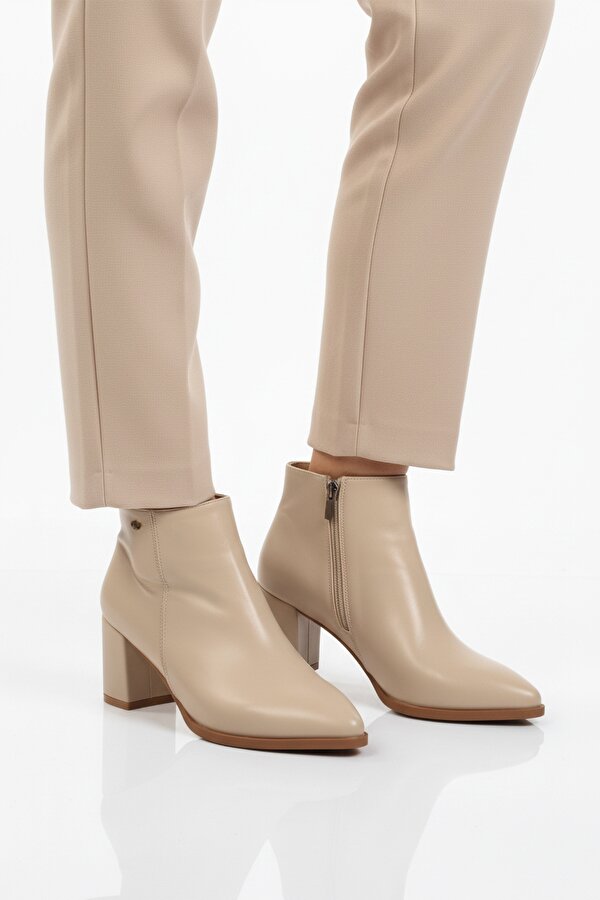 Pierre Cardin Krem İçi Kürklü Soğuğa Dirençli Topuklu Kadın Bot PC-54984 Z