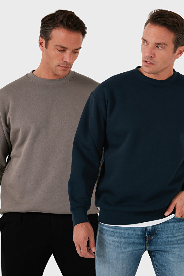 Erkek Sweat 5905255S2 KOYU LACİVERT-TOPRAK
