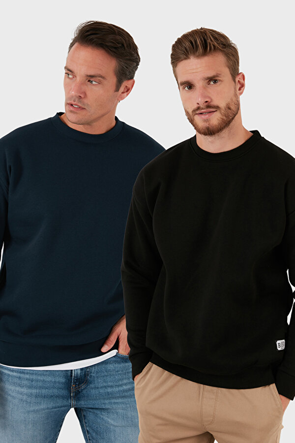 Erkek Sweat 5905255S2 Koyu Lacivert-Siyah