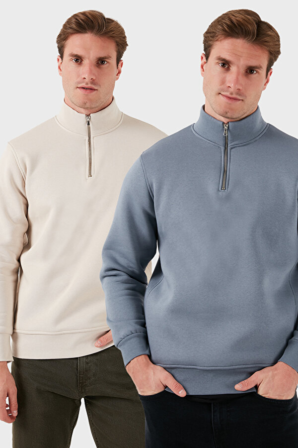 Buratti Erkek Sweat 59052592S2 KOYU GRİ-KUM