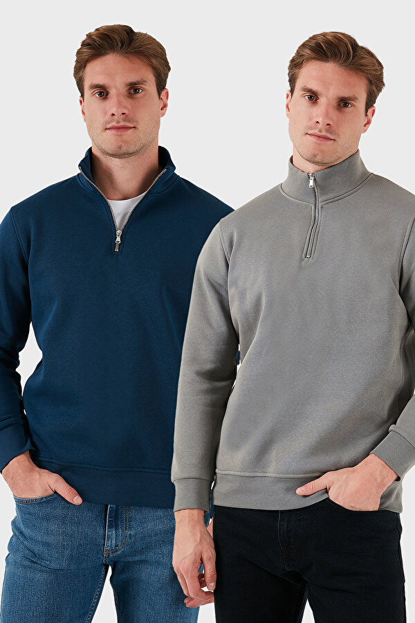 Buratti Erkek Sweat 59052592S2 Açık Haki-İndigo