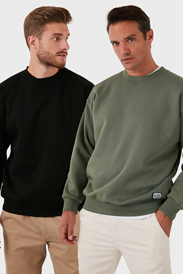 Erkek Sweat 5905255S2 HAKİ-SİYAH