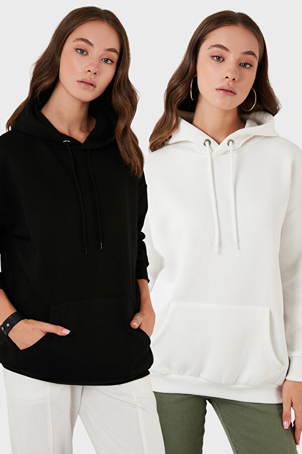 Bayan Sweat 5863854S2 EKRU-SİYAH