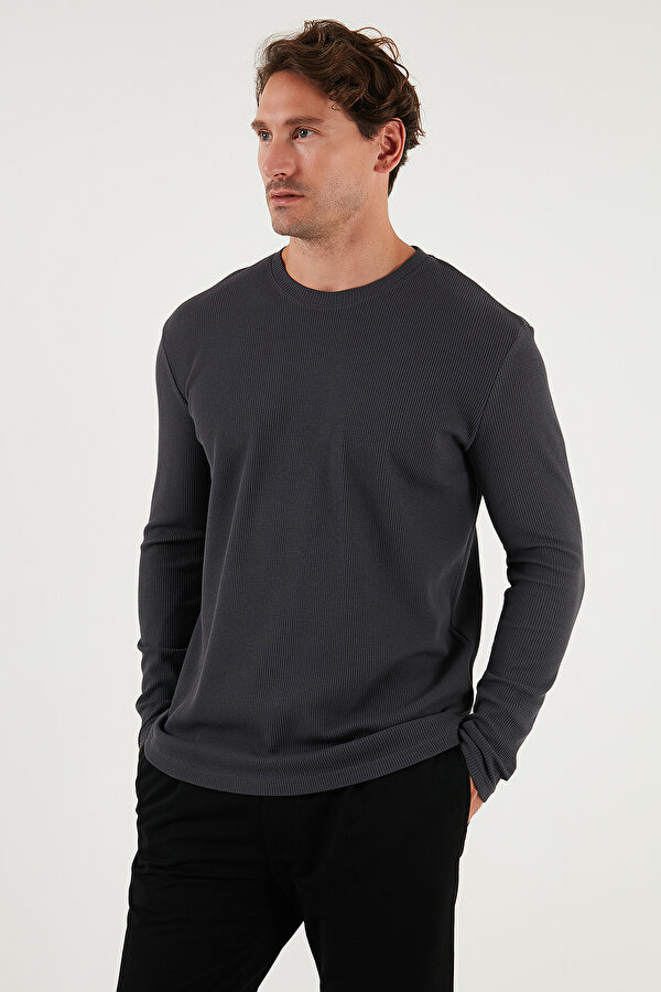 Buratti Erkek Sweat 5905073S3 Antrasit-Açık Haki-Ekru