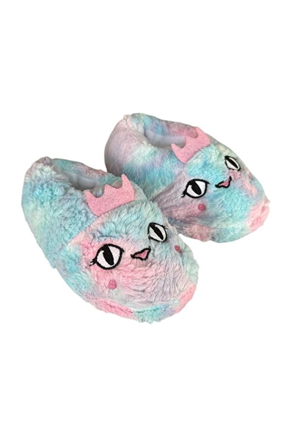 Liger Çocuk Figürlü Panduf Ev Pandufu Ev Ayakkabısı Ev Botu Kreş Okul Ayakkabısı PEMBE - MAVİ