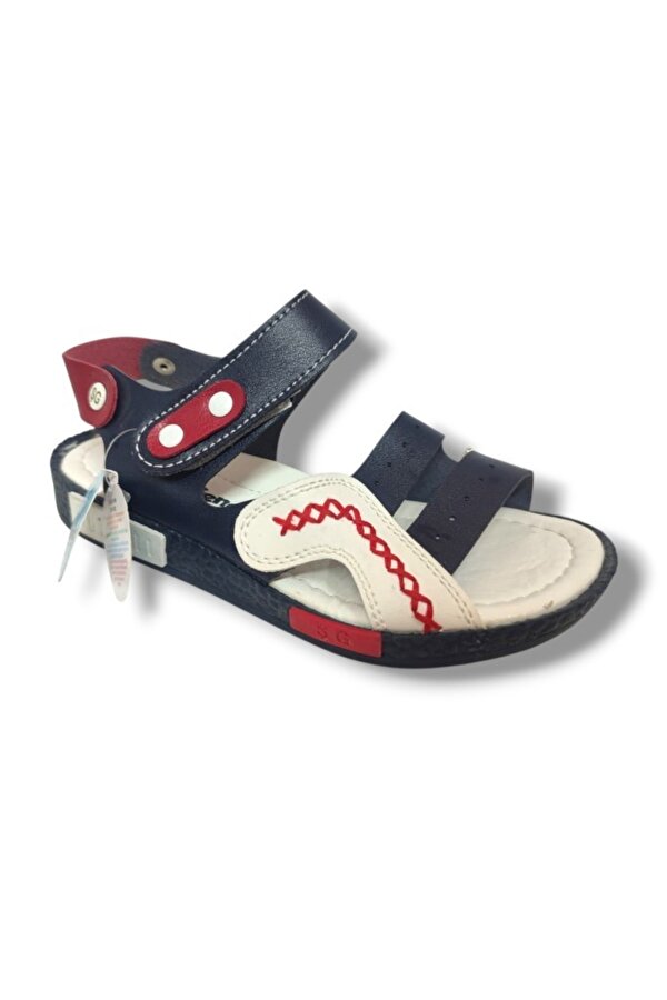 ŞİRİNGENÇ Şirinbebe 1601-20 Anatomik Dikiş Cırtlı Erkek Çocuk Sandalet Lacivert Beyaz 26-30