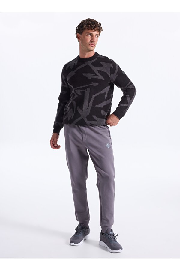D4WM-EA3215 Füme Jogger Düz Erkek Eşofman Altı