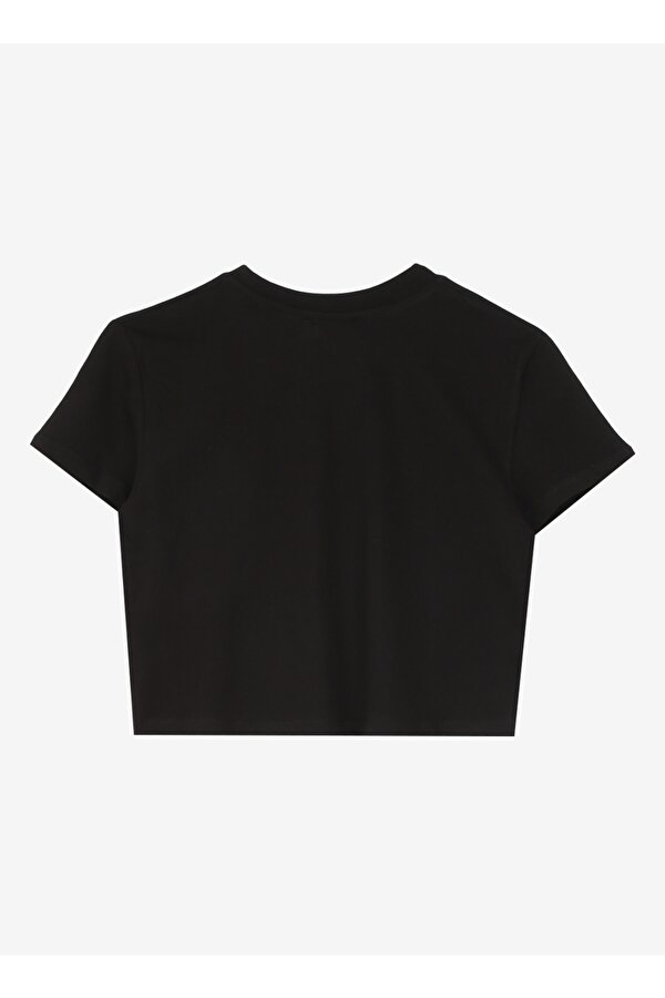 People by Fabrika Bisiklet Yaka Düz Siyah Kadın T-Shirt SPBF4SL-TST5603