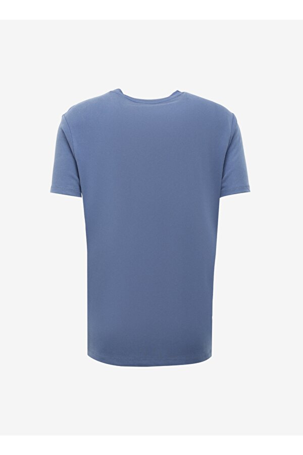 Discovery Expedition D4SM-TST3282 İndigo Bisiklet Yaka Relaxed Baskılı Erkek T-Shirt