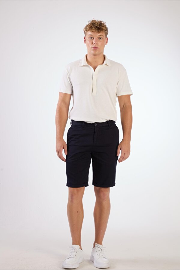 Dufy Lacivert Erkek Regular Fit Düz Casual Short