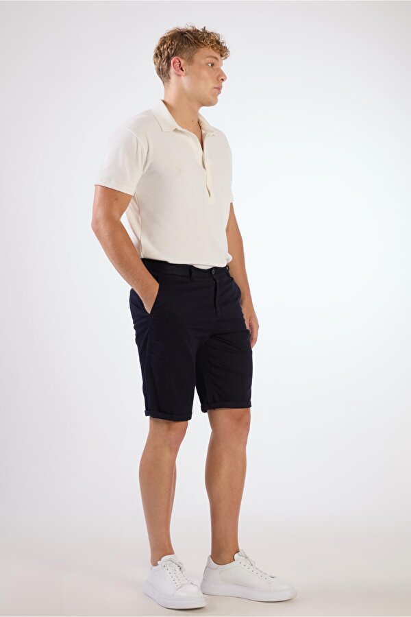 Dufy Lacivert Erkek Regular Fit Düz Casual Short