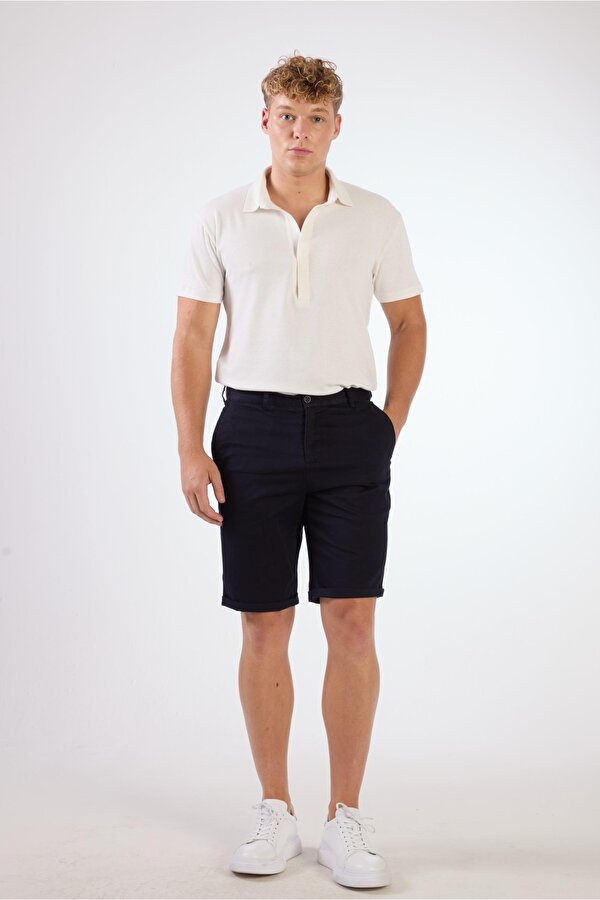 Dufy Lacivert Erkek Regular Fit Düz Casual Short