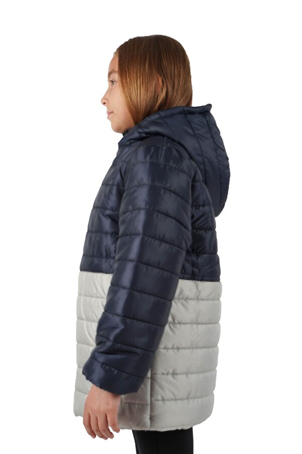 D1fference İçi Kürklü Su ve Rüzgar Geçirmez Kapüşonlu Kız Çocuk Mont