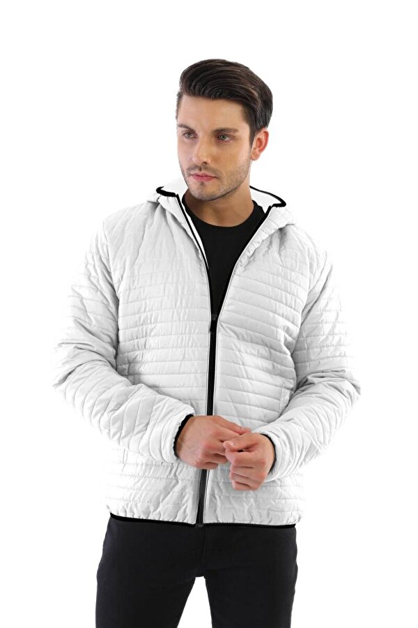 D1fference İçi Astarlı Su ve Rüzgar Geçirmez Cepli Kapüşonlu Erkek Mont