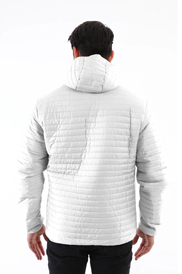 D1fference İçi Astarlı Su ve Rüzgar Geçirmez Cepli Kapüşonlu Erkek Mont