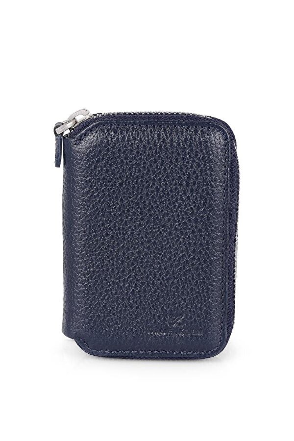 Daniel Klein DKL0796-2 Dikdörtgen Şeklinde Fermuarlı Gerçek Deriden Üretilme Lacivert Kadın Cüzdan&Kartlık