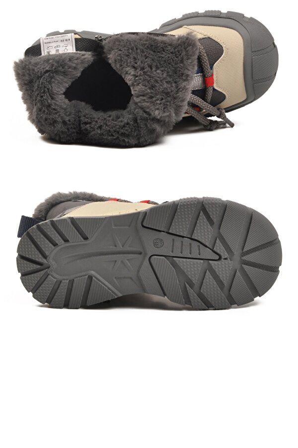 Marcomen Gri İçi Kürklü Soğuğa Dirençli Kaymaz Taban Erkek Çocuk Bot 22671 F