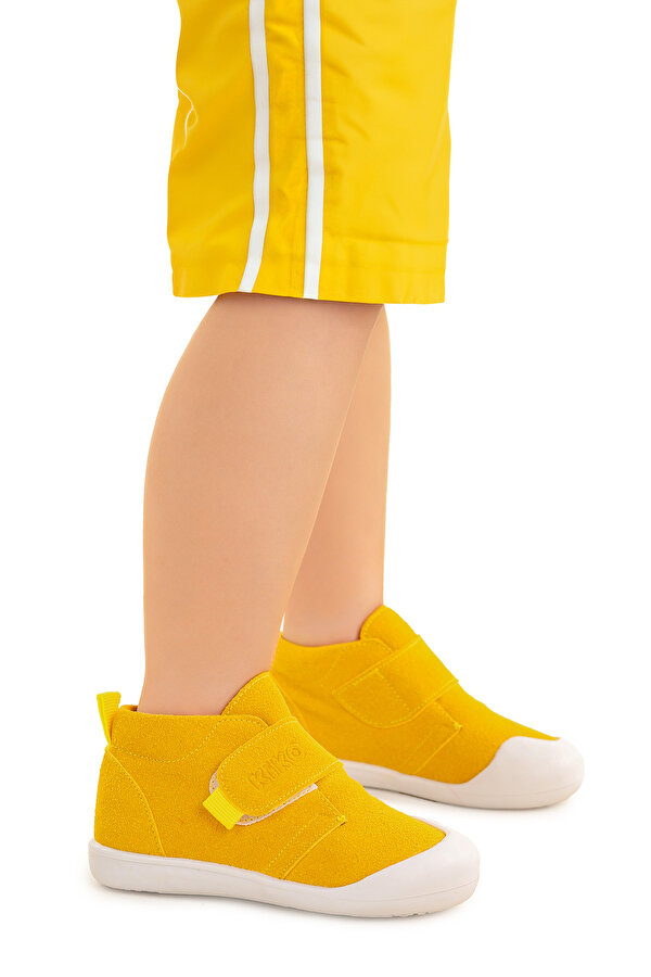 Kiko Kids Winnie İlk Adım Cırtlı Kız Bebek Günlük Bot Ayakkabı Sarı