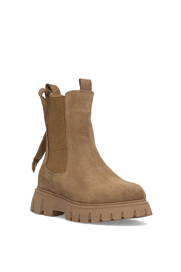 Ayakkabı Fuarı Elit Thalvora Kadın Hakiki Süet Deri Chelsea Bot Camel