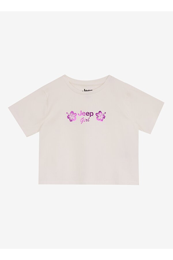 Jeep Ekru Kız Çocuk Baskılı T-Shirt J5SG-TST7500