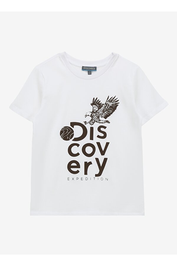 Discovery Expedition Baskılı Kırık Beyaz Erkek Çocuk T-Shirt D4SU-TST 3302