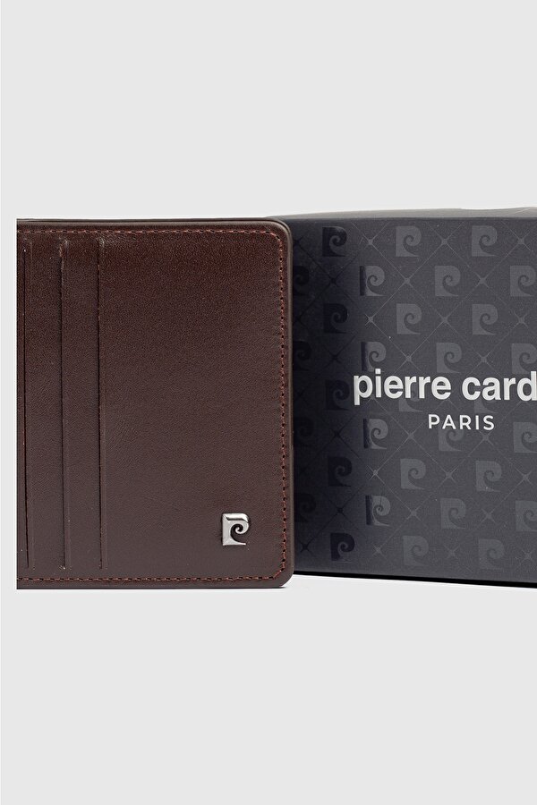 Pierre Cardin 0206 Hakiki Deri Erkek Cüzdan Kartlık Analin Kahverengi