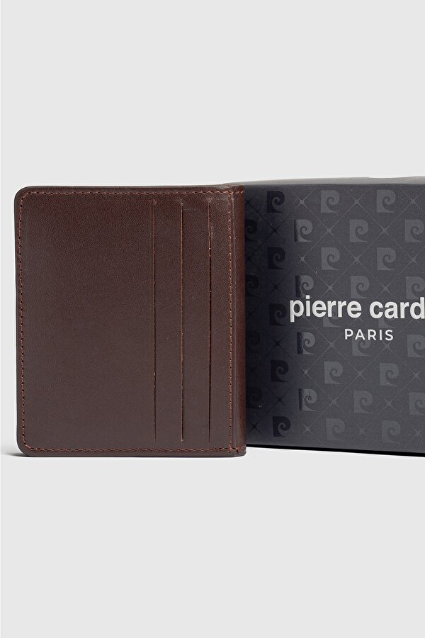 Pierre Cardin 0206 Hakiki Deri Erkek Cüzdan Kartlık Analin Kahverengi