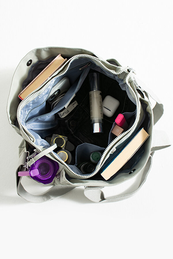 Sanmoris Sn 3026  suya dayanıklı çok bölmeli krinkıl çanta kol çantası omuz A.GRİ