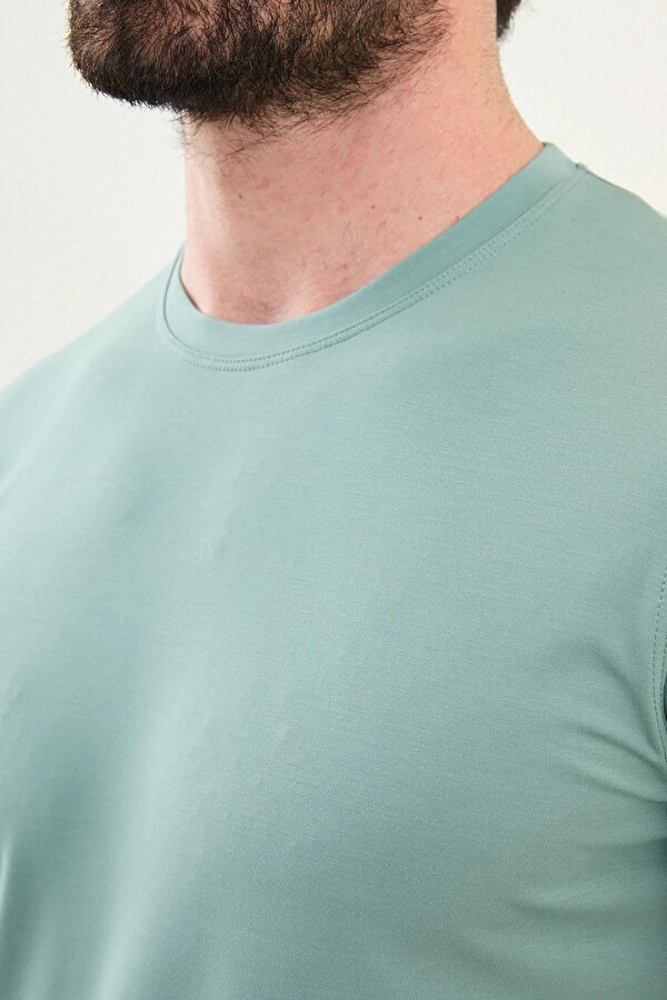 Mcr Düz Slim Fit Bisiklet Yaka Basic Erkek T-Shirt 36863