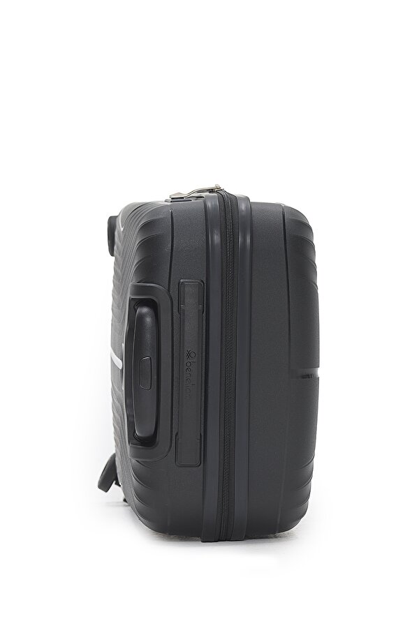 United Colors of Benetton Benetton 8015 Orta Boy  Polipropilen Kırılmaz Valiz  Tekerlekli Valiz SİYAH