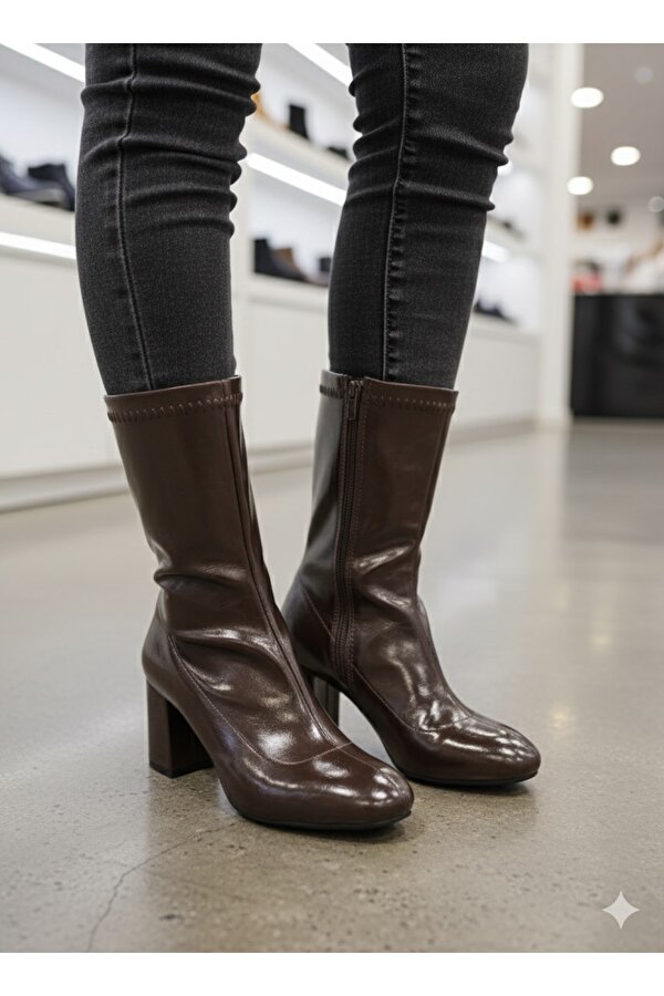 VENTES Boğazı Streçli Kalın Topuklu Kadın Bot 2041805-z