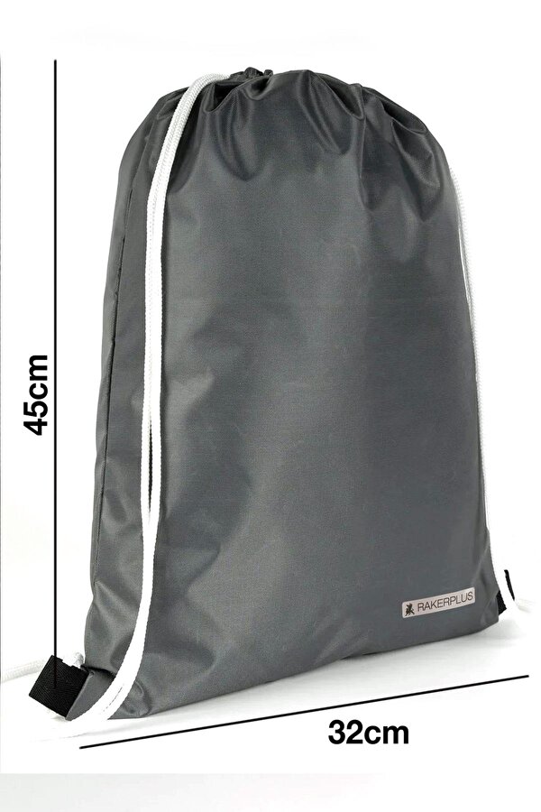 Rakerplus Antrasit 32x45 cm Su Geçirmez Büzgülü Krampon ve Spor Çantası